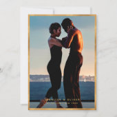 Chic Modern Black and Gold Luxuriöse Foto Hochzeit Save The Date (Vorderseite)