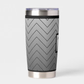 Chic Modern Black and Gray Zickzack Thermobecher (Vorderseite)