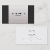 Chic Modern Black and Taupe Grau Colorblock Visitenkarte (Vorne/Hinten)
