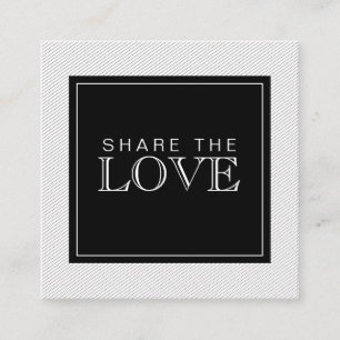 Chic Modern Black and White Stripes Referenzkarte Quadratische Visitenkarte