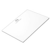 Chic Modern Black Circle Monogram Initial Notizblock (angewinkelt)