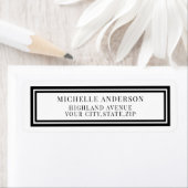 Chic Modern Black Double Boarder Return Address (Insitu)