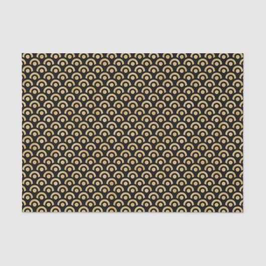Chic Modern Black Gold Geometric Muster Seidenpapier (Vorderseite)