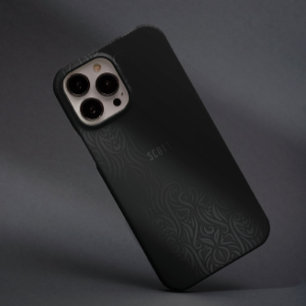 Chic Modern Black Gray Mascula Name Custom iPhone 16 Pro Hülle
