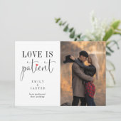 Chic Modern Black Liebe ist Patient Typografie Fot Einladung (Stehend Vorderseite)