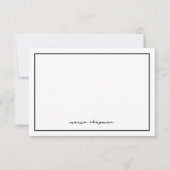 Chic Modern Black Personalisierte Mitteilungskarte (Vorderseite)