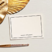 Chic Modern Black Personalized Note Cards Dankeskarte