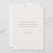 Chic Modern Black Script Custom Foto Hochzeit Dankeskarte (Rückseite)