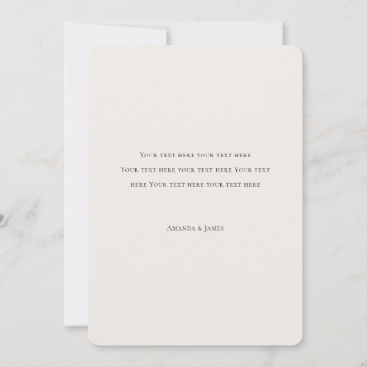 Chic Modern Black Script Custom Foto Hochzeit Dankeskarte (Rückseite)