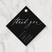 Chic Modern Black & White Wedding Geschenkanhänger (Vorderseite)