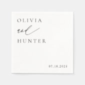 Chic Modern Black & White Wedding Serviette (Vorderseite)