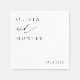 Chic Modern Black & White Wedding Serviette