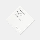 Chic Modern Black & White Wedding Serviette (Ecke)