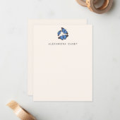 Chic Modern Blue Butterfly Personalisiert Flat Mitteilungskarte (Vorderseite/Rückseite Beispiel)