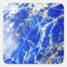 Chic Modern Blue Marble Stone Quadratischer Aufkleber