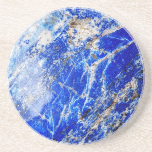 Chic Modern Blue Marble Stone Sandstein Untersetzer (Vorne)
