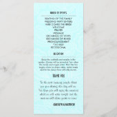 Chic Modern Blue Paisley Wedding Programm (Rückseite)