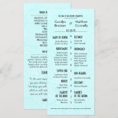 Chic Modern Blue Paisley Wedding Programm (Vorne/Hinten)