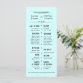 Chic Modern Blue Paisley Wedding Programm (Stehend Vorderseite)