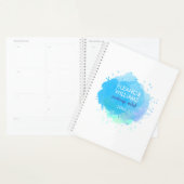 Chic Modern Blue Watercolor Abstrakt Blot Business Planer (Anzeige)