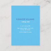 Chic Modern Blue Watercolor Blot Visitenkarte (Rückseite)