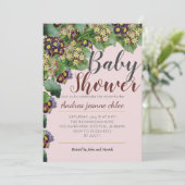 Chic & Modern Blume Blumengarten Babydusche Einladung (Stehend Vorderseite)