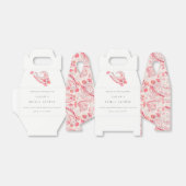 Chic Modern Blush Paisley Typografy Brautparty Geschenkschachtel (Ungefaltet)