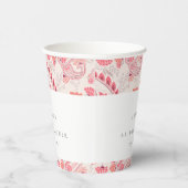 Chic Modern Blush Paisley Typografy Brautparty Pappbecher (Rechts)