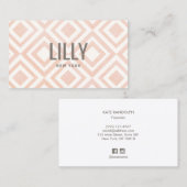 Chic Modern Blush Pink Geometric Muster Business Visitenkarte (Vorne/Hinten)