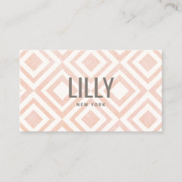 Chic Modern Blush Pink Geometric Muster Business Visitenkarte