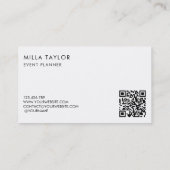 Chic Modern Blush Pink Monogram Feminine QR Code Visitenkarte (Rückseite)