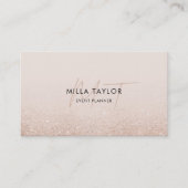 Chic Modern Blush Pink Monogram Feminine QR Code Visitenkarte (Vorderseite)