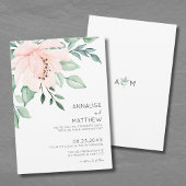Chic Modern Blush Pink Watercolor Blumenzehen Einladung