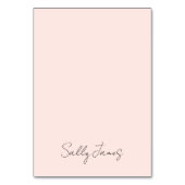 Chic Modern Blush Signature Name Tischnummer (Vorderseite)