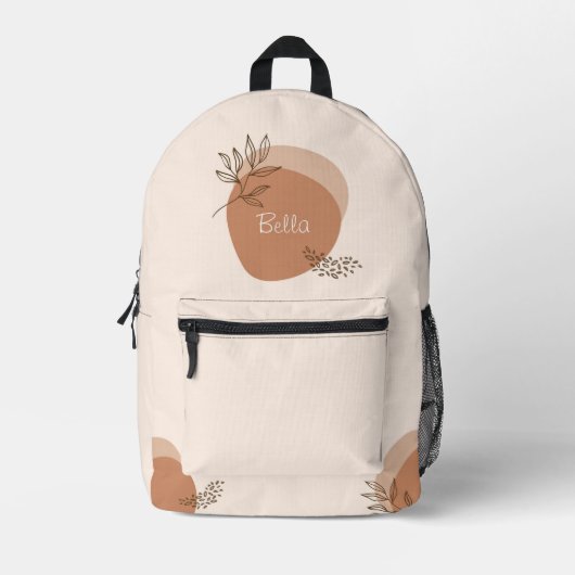Chic modern boho pink und beige bedruckter rucksack (Vorderseite)