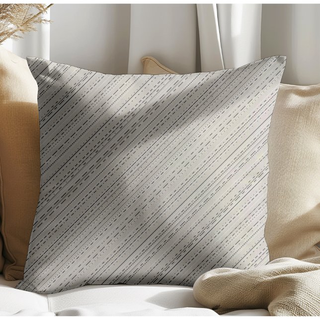 Chic Modern Boho Stripes Light Grau Kissen (Von Creator hochgeladen)