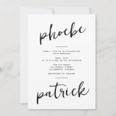 Chic Modern Bold Name Schwarz-weiß Wedding Einladung (Vorderseite)