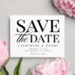 Chic Modern Bold Schwarz-weiß Wedding Save the Dat Ankündigungspostkarte<br><div class="desc">Chic Modern Bold Schwarz-weiß Wedding Save the Date - teilen Sie die Neuigkeiten mit dieser fetten Ankündigung Datum freihalten.</div>