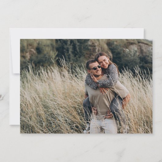 Chic Modern Bold Schwarz-weiß Wedding Save the Dat Einladung (Rückseite)