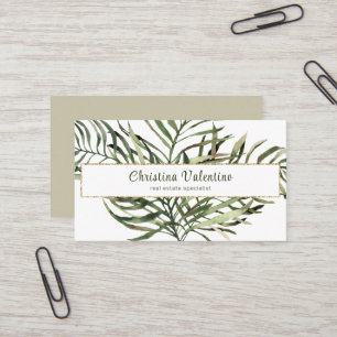 Chic Modern Botanical Greenerity Business Card Visitenkarte