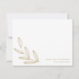 Chic Modern Botanisch Sprout Tan Creme und Weiß Mitteilungskarte