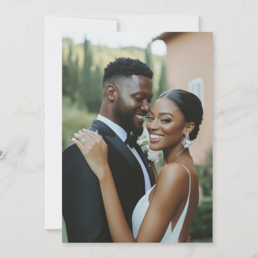 Chic Modern Bride Groom Photo Wedding Einladung (Rückseite)