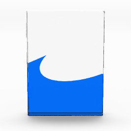 Chic Modern Bright Blue Wave White Background Fotoblock