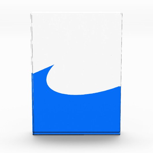 Chic Modern Bright Blue Wave White Background Fotoblock (Vorderseite)