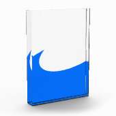 Chic Modern Bright Blue Wave White Background Fotoblock (Links)