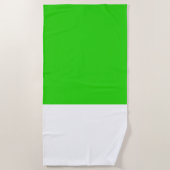 Chic Modern Bright Lime Green White Color Block Strandtuch (Vorderseite)