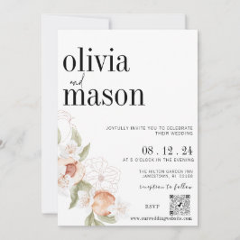 Chic Modern Budget Hochzeit mit UAwg Einladung