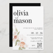 Chic Modern Budget Hochzeit mit UAwg Einladung (Vorne/Hinten)