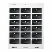 Chic Modern Business Black Adressaufkleber (Vorne)