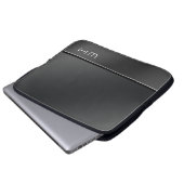 Chic Modern Business Black Laptopschutzhülle (Vorne Knopf)